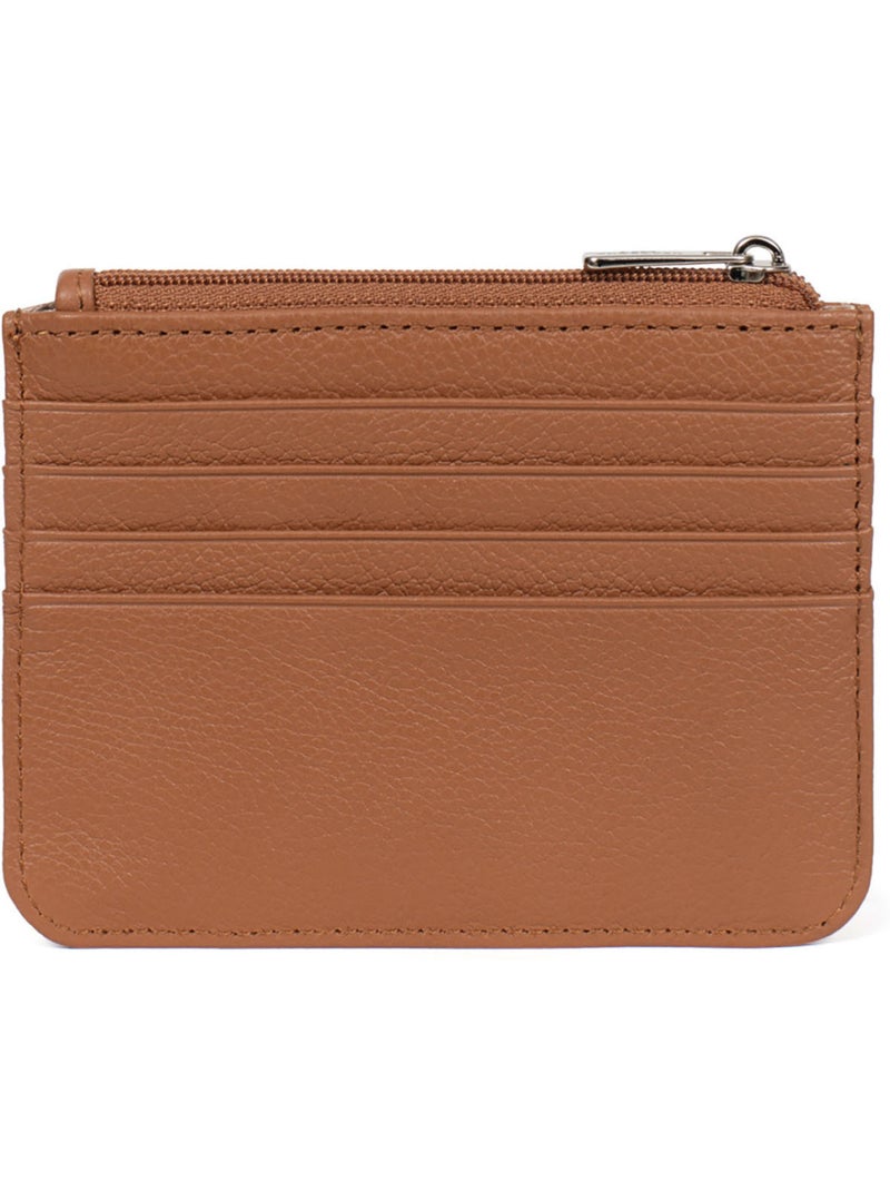 Portecartes  1 volet  Cuir CONFORT Marron clair - Kiabi