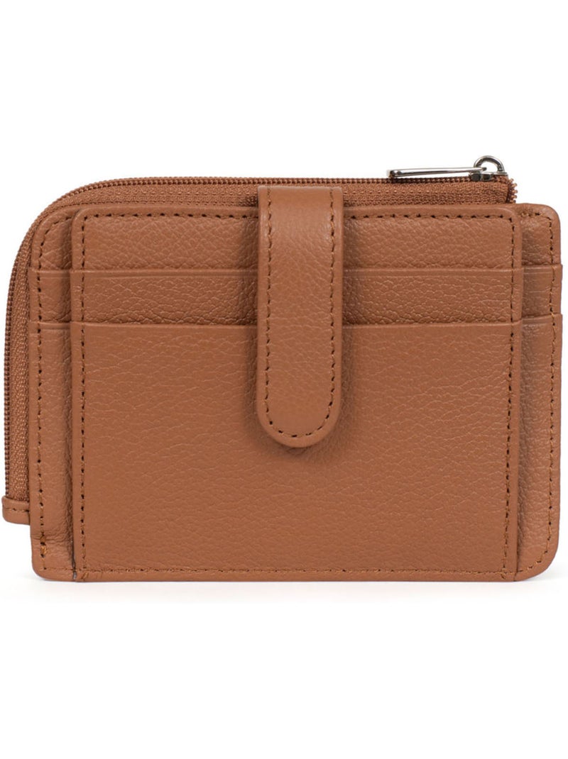 Portecartes  1 volet  Cuir CONFORT Marron clair - Kiabi