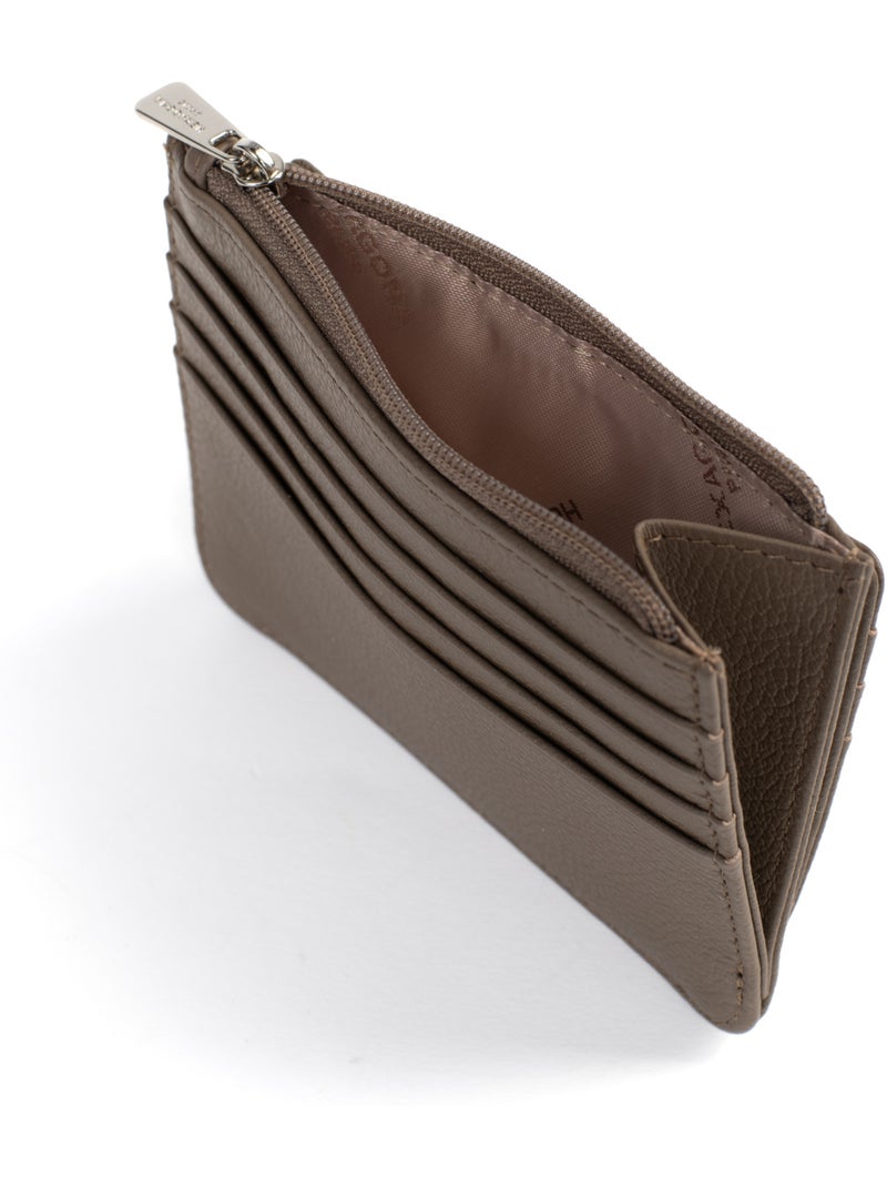 Portecartes  1 volet  Cuir CONFORT Marron glacé - Kiabi