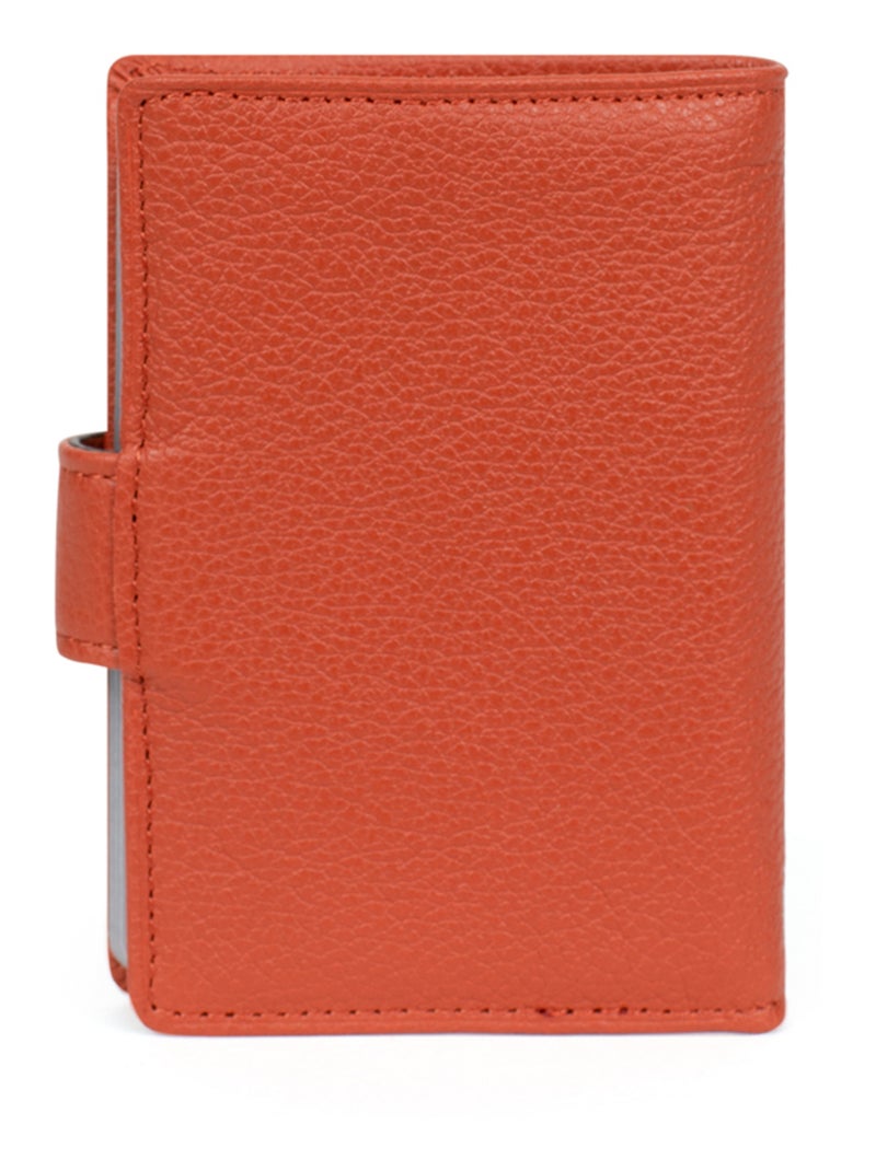 Portecartes  1 volet  Cuir CONFORT Orange - Kiabi