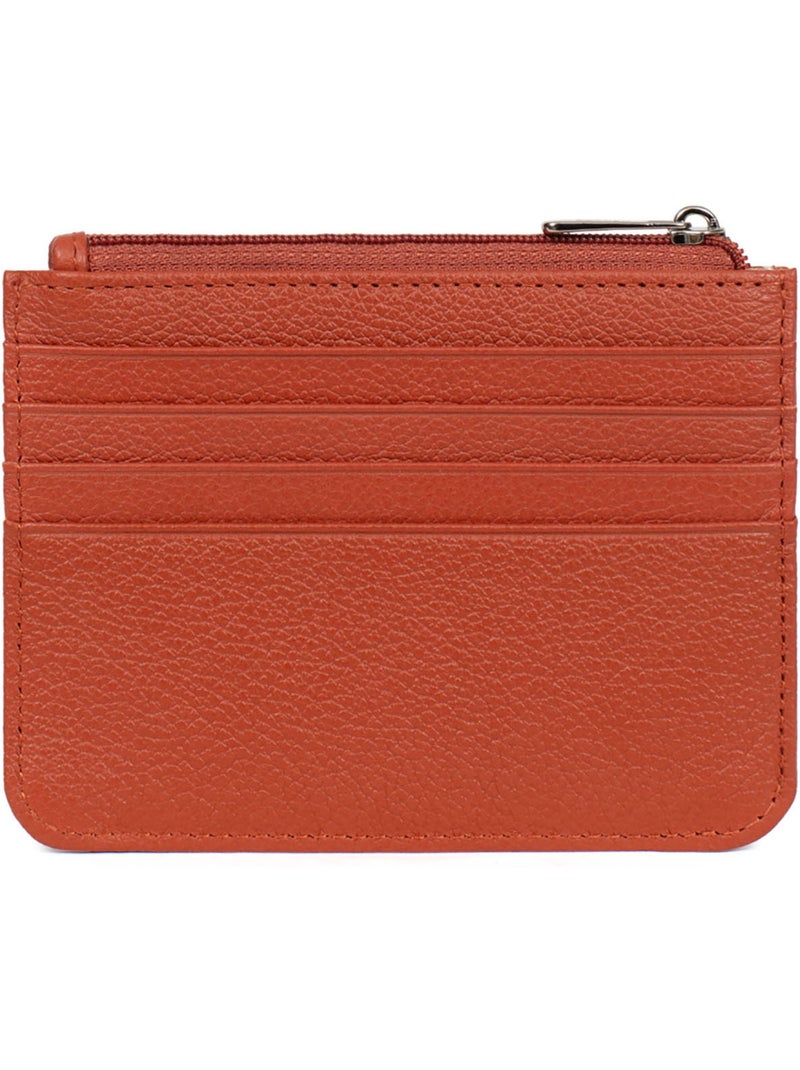 Portecartes  1 volet  Cuir CONFORT Orange - Kiabi