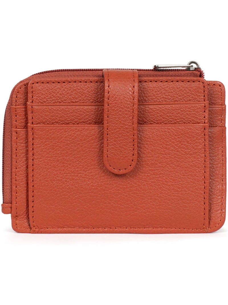 Portecartes  1 volet  Cuir CONFORT Orange - Kiabi
