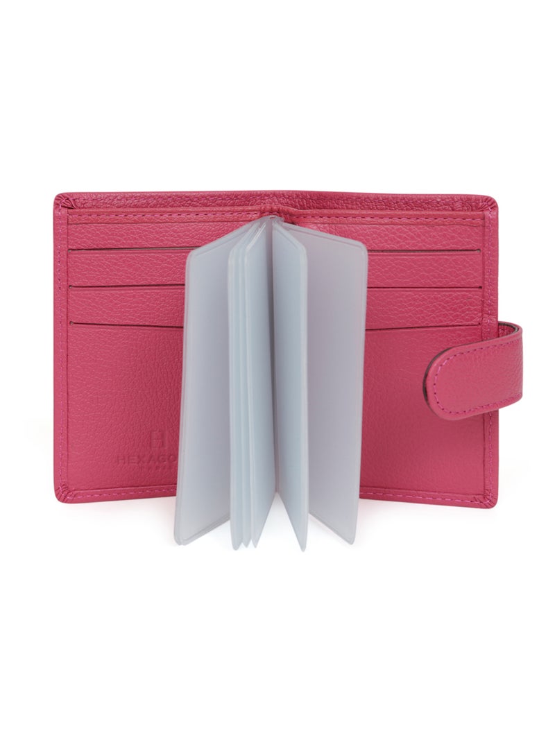 Portecartes  1 volet  Cuir CONFORT Rose fushia - Kiabi