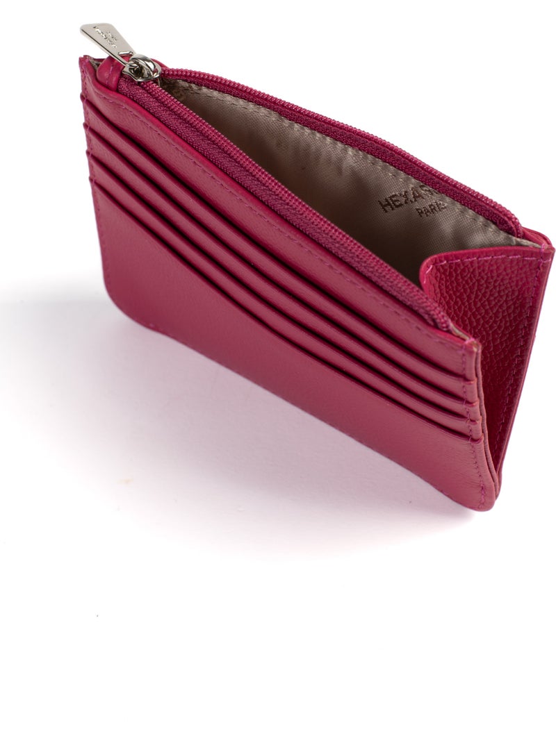 Portecartes  1 volet  Cuir CONFORT Rose fushia - Kiabi