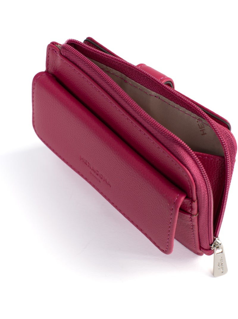 Portecartes  1 volet  Cuir CONFORT Rose fushia - Kiabi