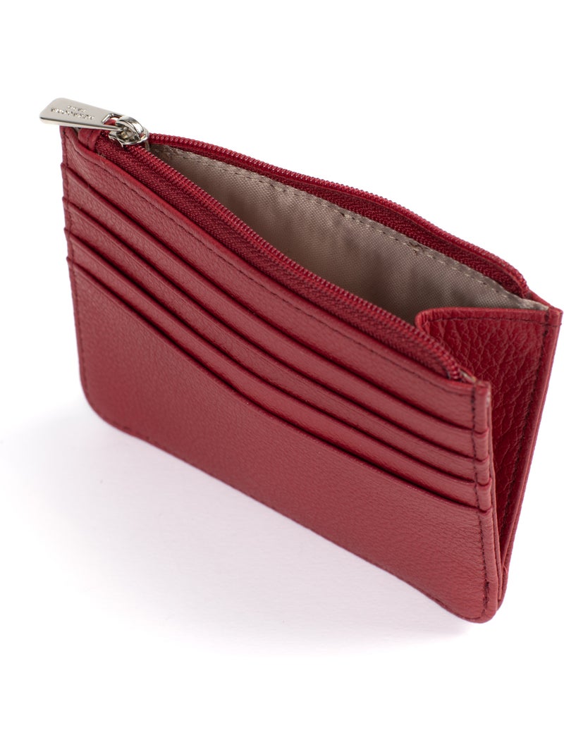 Portecartes  1 volet  Cuir CONFORT Rouge foncé - Kiabi