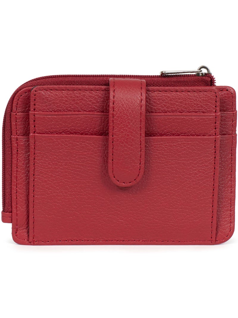 Portecartes  1 volet  Cuir CONFORT Rouge foncé - Kiabi