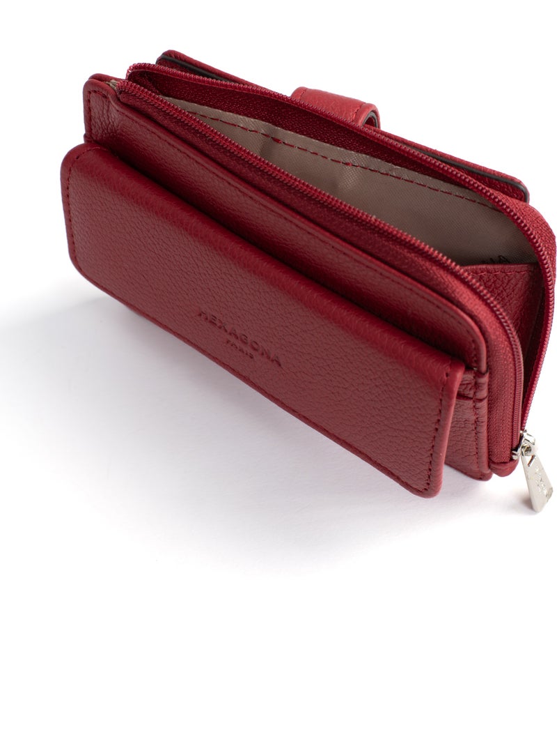 Portecartes  1 volet  Cuir CONFORT Rouge foncé - Kiabi
