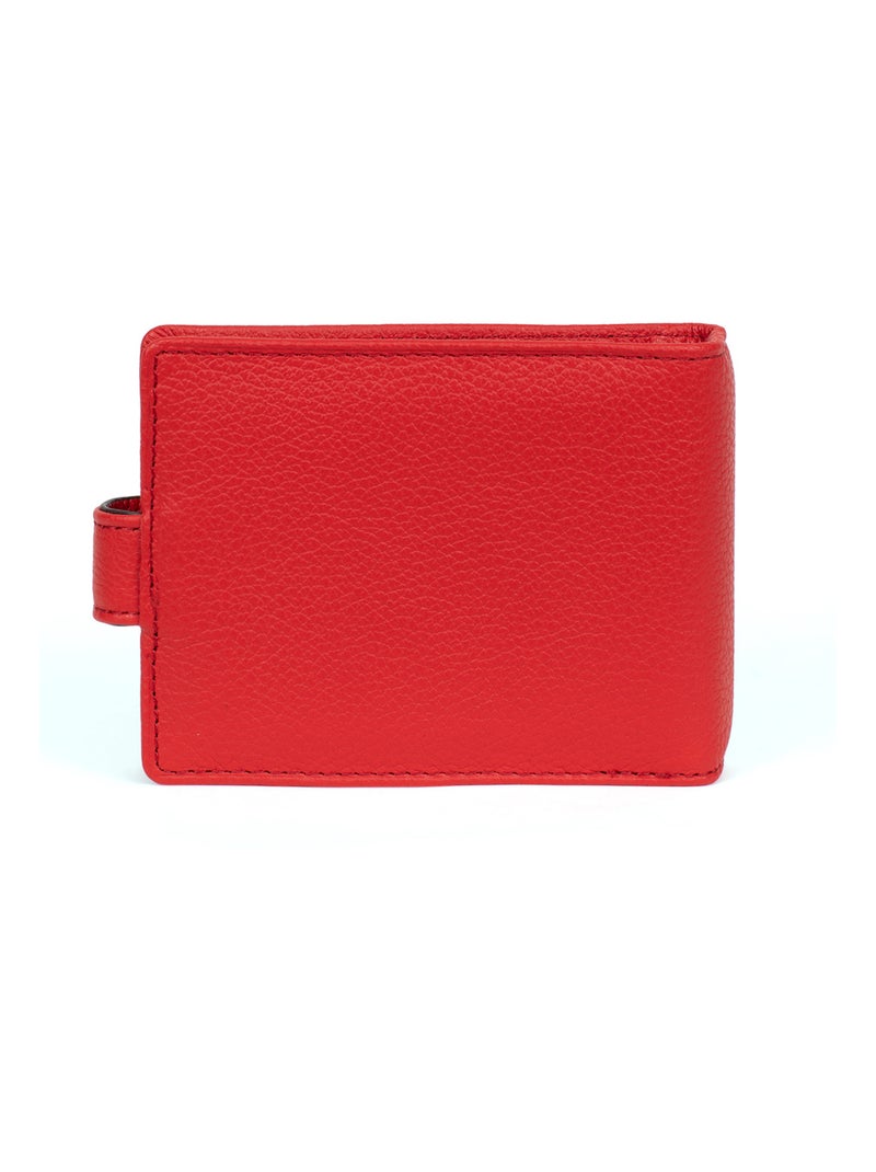 Portecartes  1 volet  Cuir CONFORT Rouge tomate - Kiabi