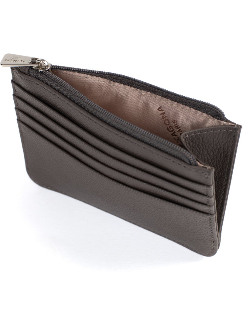 Portecartes  1 volet  Cuir CONFORT Taupe - Kiabi