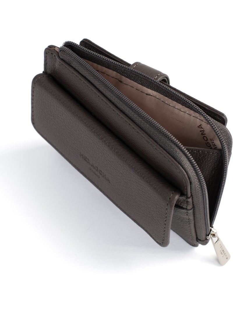 Portecartes  1 volet  Cuir CONFORT Taupe - Kiabi