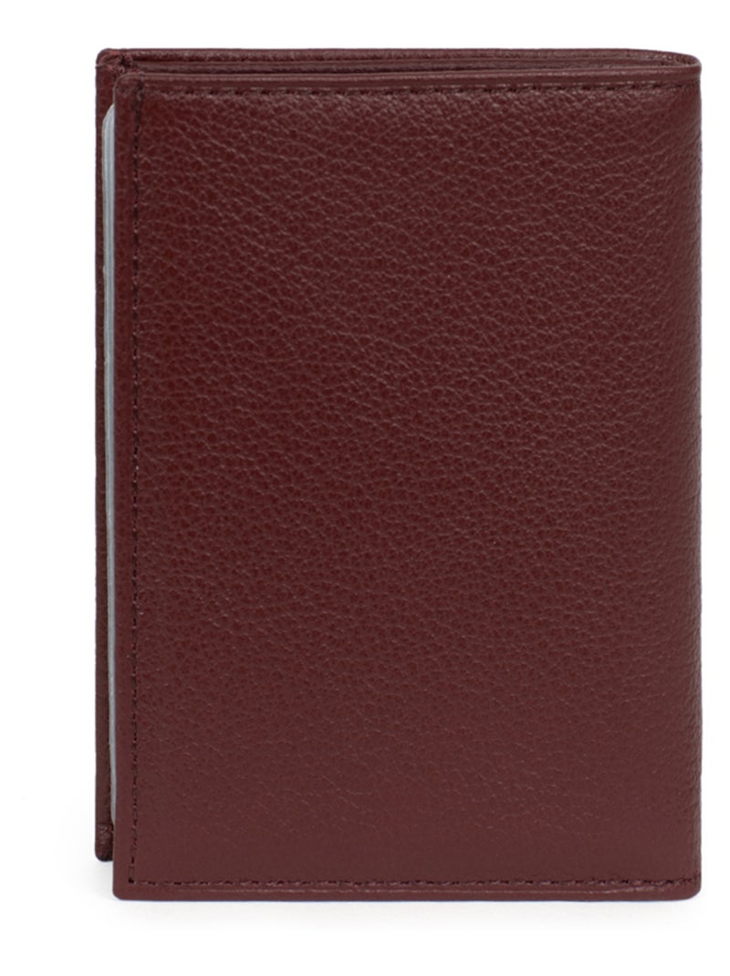Portecartes  1 volet  Cuir CONFORT Violet prune - Kiabi