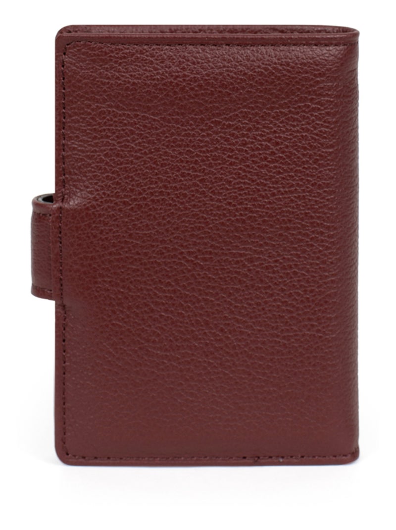 Portecartes  1 volet  Cuir CONFORT Violet prune - Kiabi