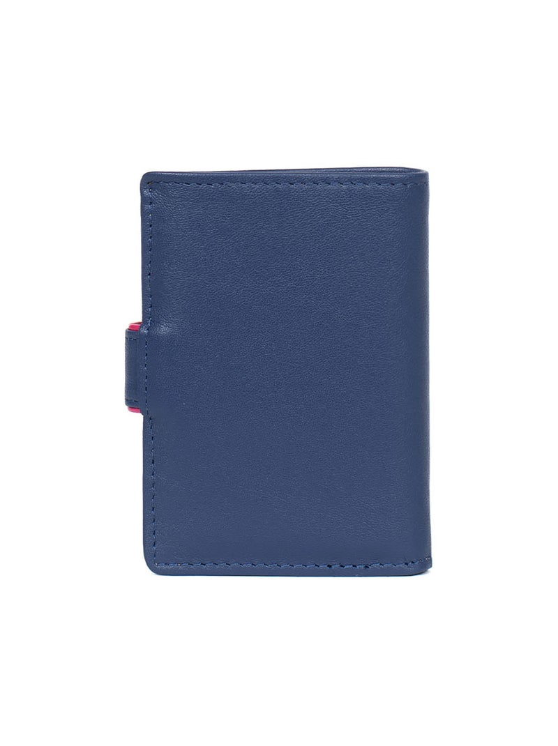 Portecartes  1 volet  Cuir MULTICO Bleu Multicolore - Kiabi