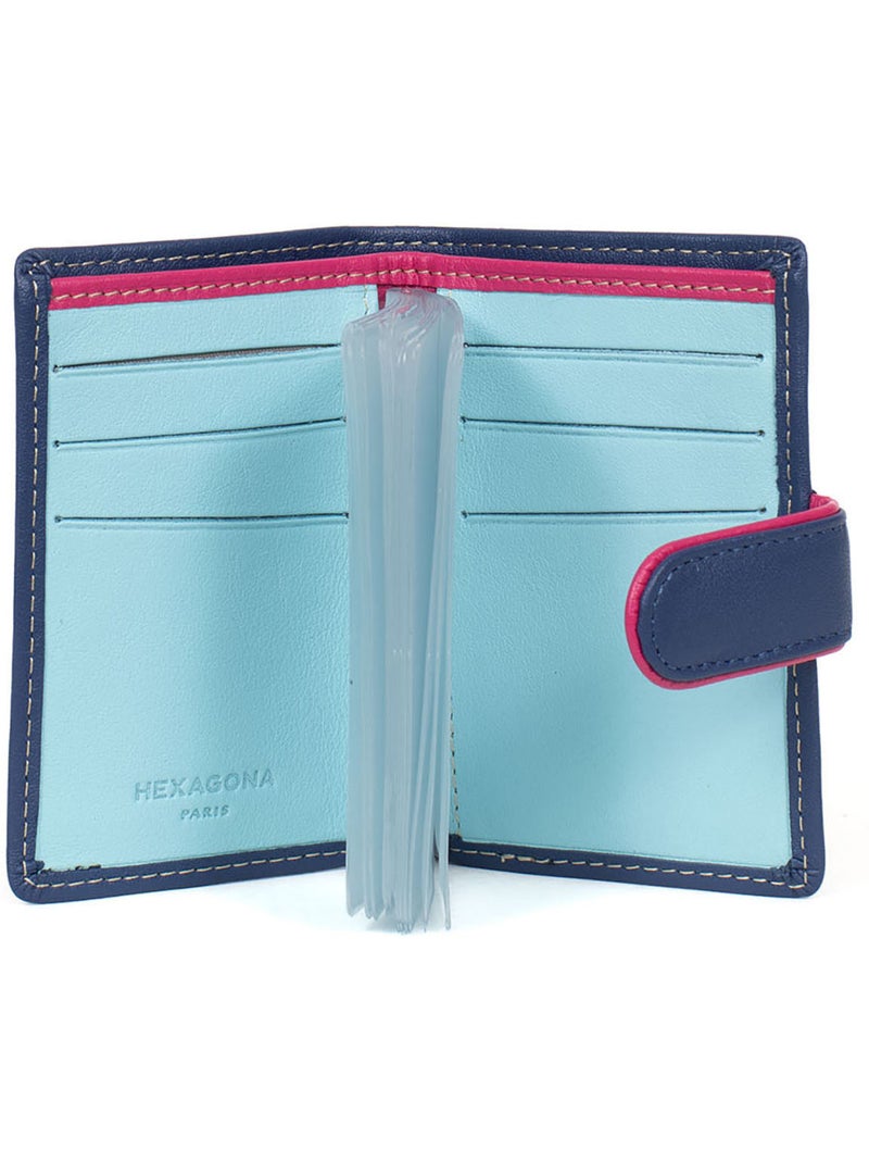Portecartes  1 volet  cuir multico hexagona Bleu Multicolore - Kiabi