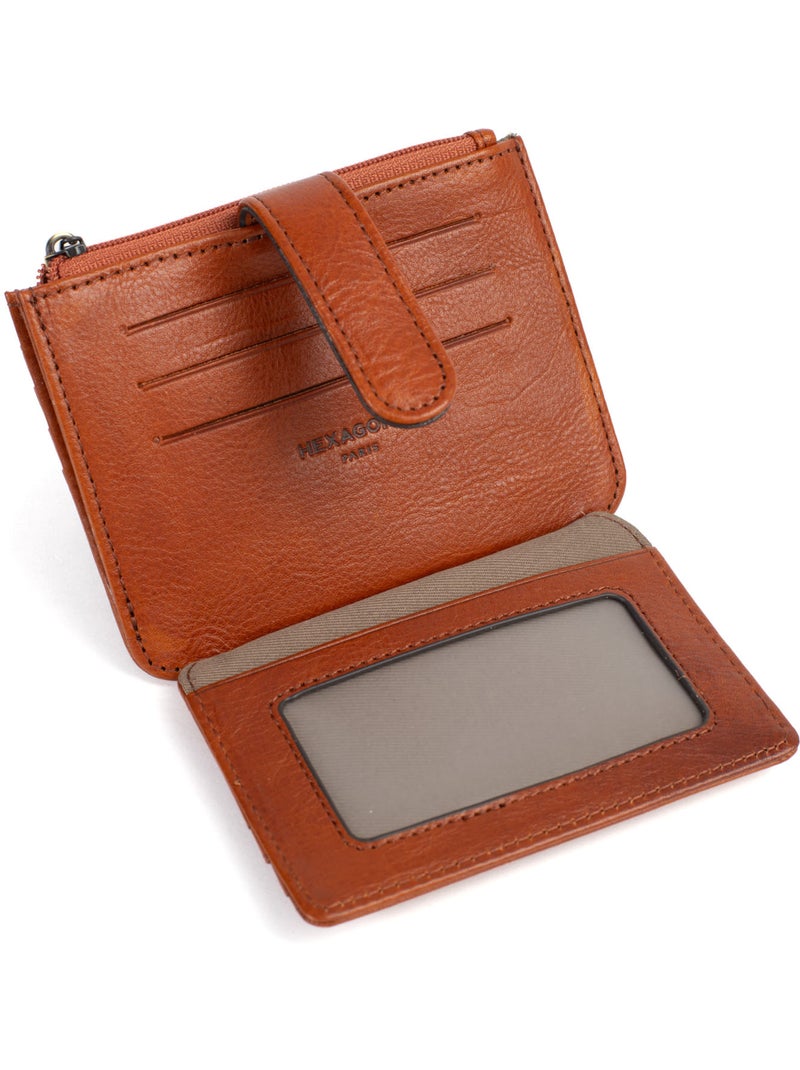 Portecartes  1 volet  Cuir ONDINE Cognac - Kiabi