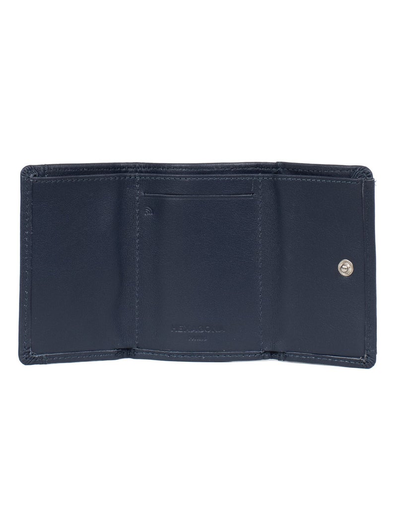Portecartes  2 volets  Stop RFID  Cuir SOFT Bleu marine - Kiabi