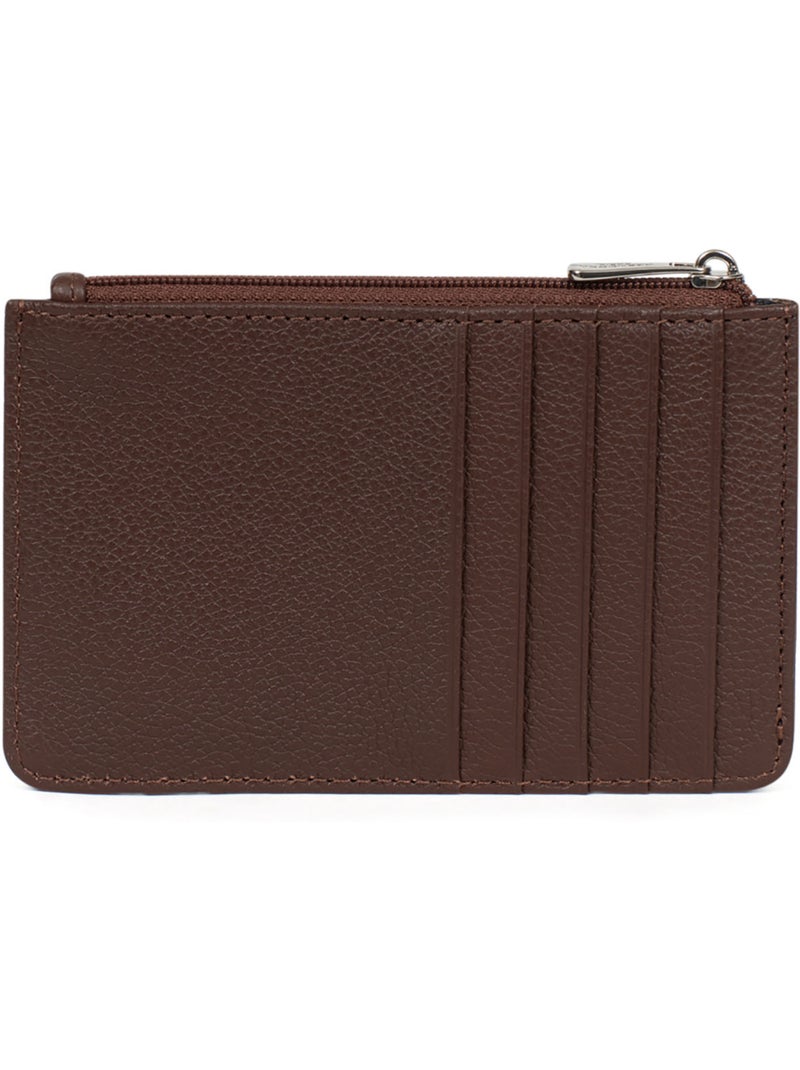 Portecartes  Cuir CONFORT Marron chocolat - Kiabi