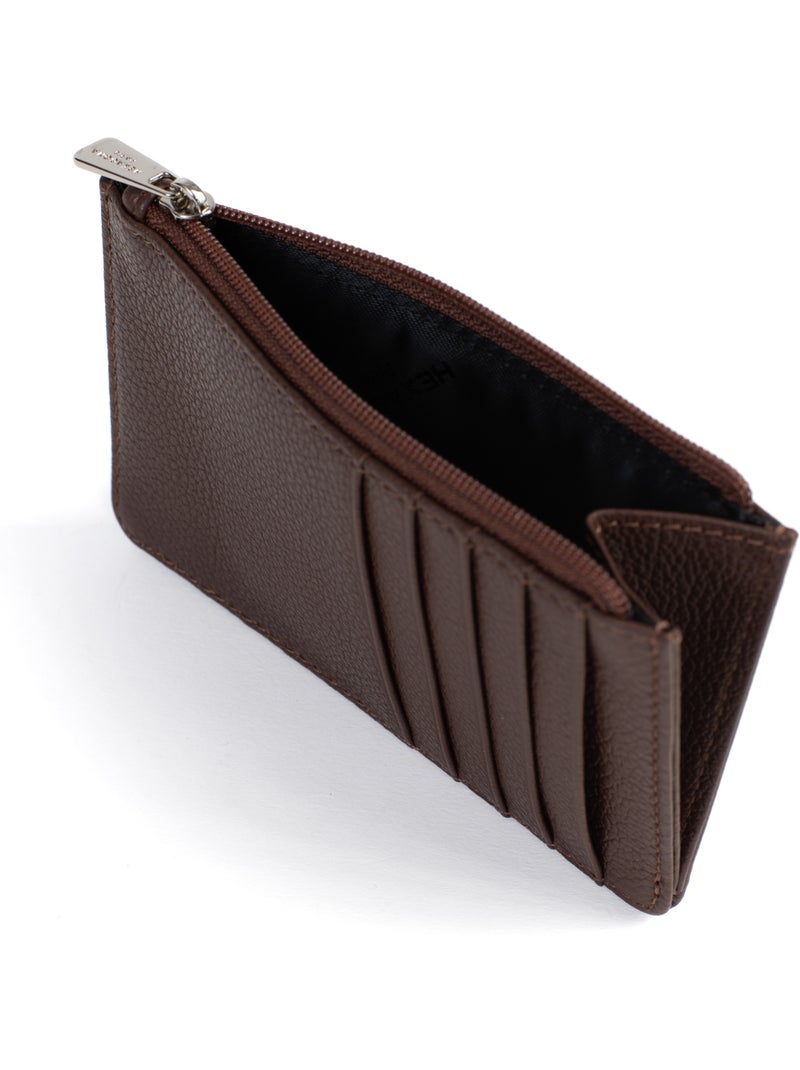 Portecartes  Cuir CONFORT Marron chocolat - Kiabi