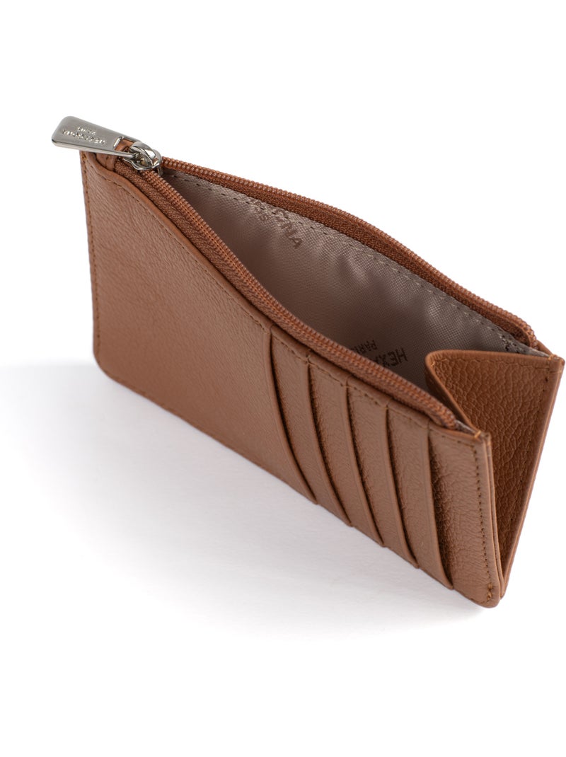 Portecartes  Cuir CONFORT Marron clair - Kiabi