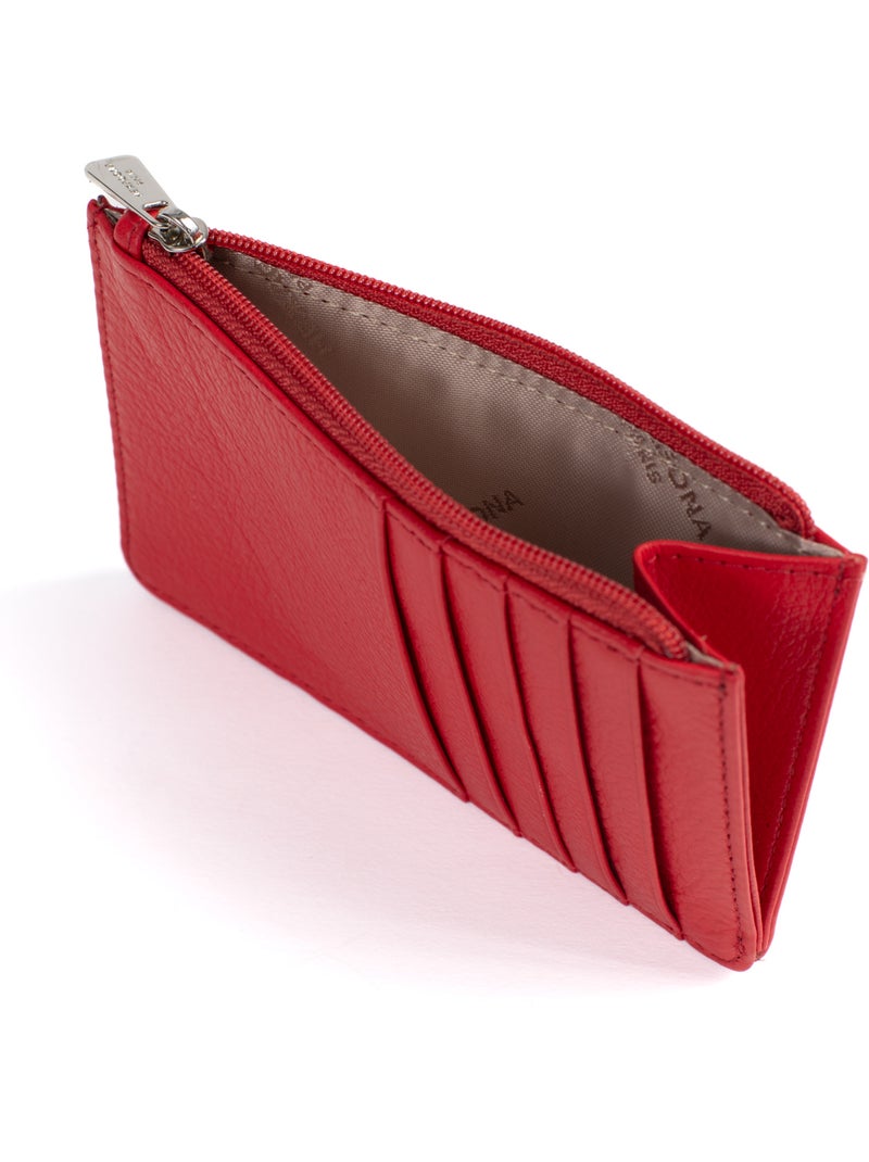 Portecartes  Cuir CONFORT Rouge tomate - Kiabi