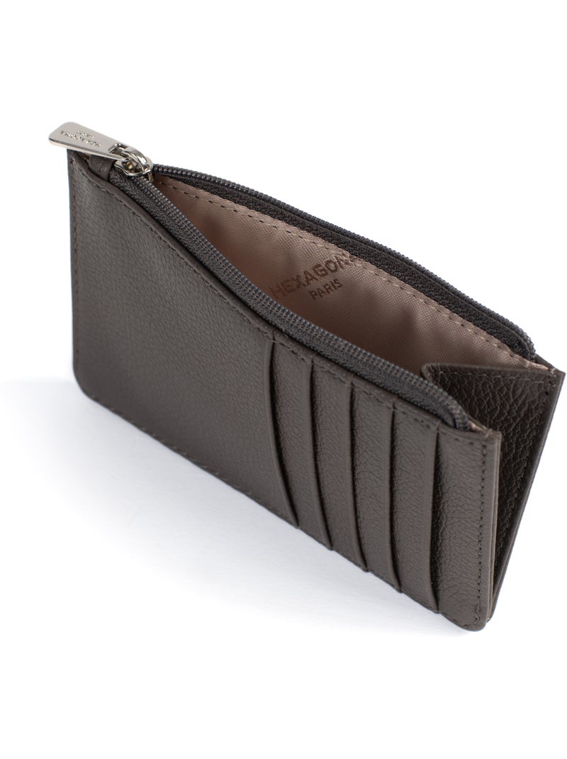 Portecartes  Cuir CONFORT Taupe - Kiabi