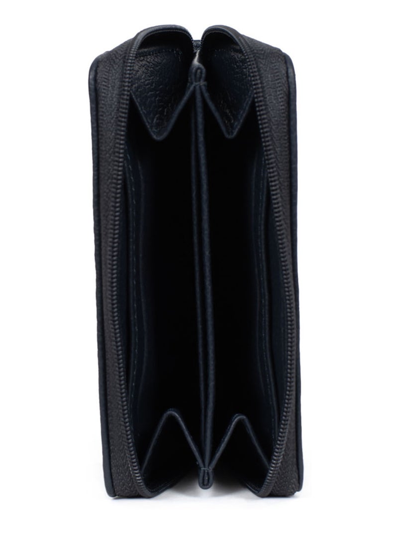 Portecartes  Stop RFID  Cuir CONFORT Bleu marine - Kiabi