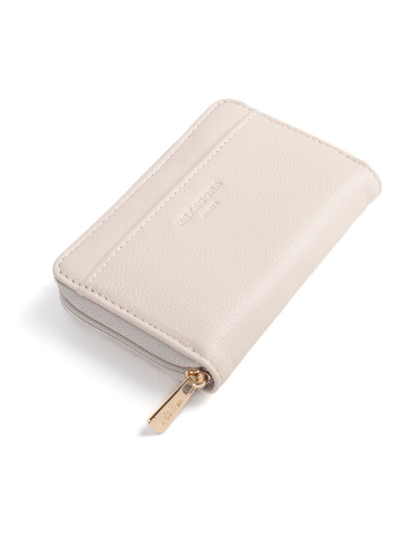 Portecartes  Stop RFID  Cuir CONFORT Ivoire - Kiabi