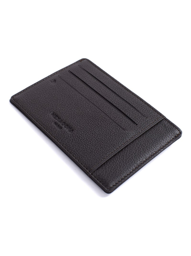 Portecartes  Stop RFID  Cuir CONFORT Marron foncé - Kiabi