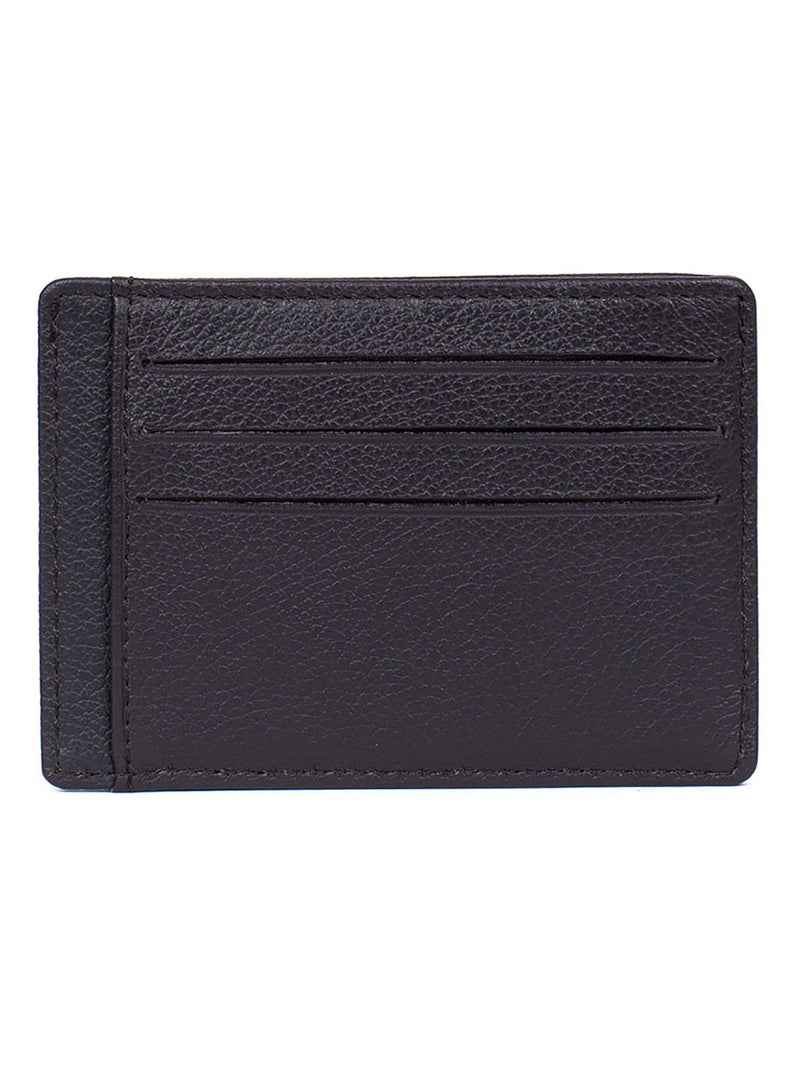 Portecartes  Stop RFID  Cuir CONFORT Marron foncé - Kiabi