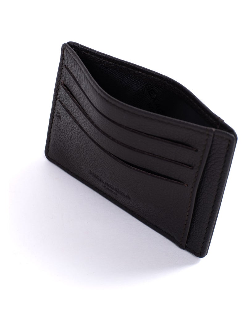 Portecartes  Stop RFID  Cuir CONFORT Marron foncé - Kiabi
