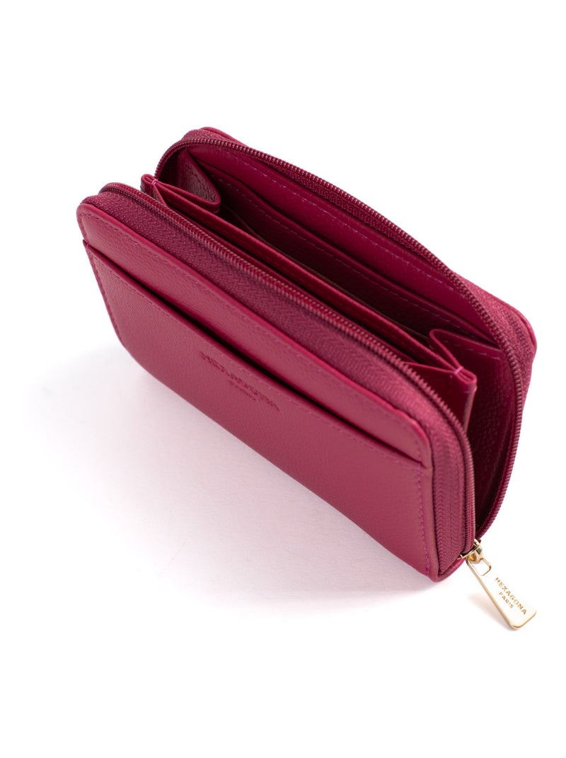 Portecartes  Stop RFID  Cuir CONFORT Rose fushia - Kiabi