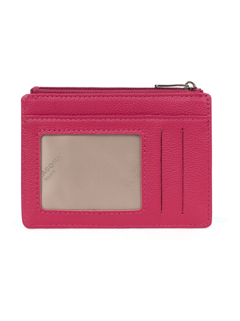 Portecartes  Stop RFID  Cuir CONFORT Rose fushia - Kiabi