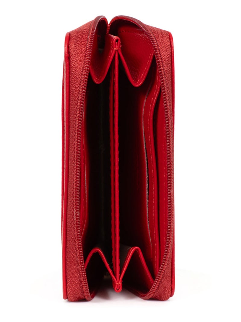 Portecartes  Stop RFID  Cuir CONFORT Rouge tomate - Kiabi