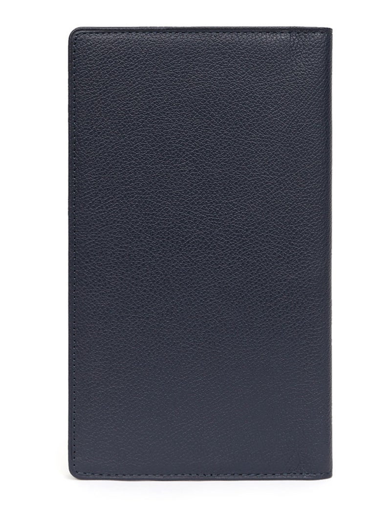 Portechéquier  1 volet  Cuir CONFORT Bleu marine - Kiabi