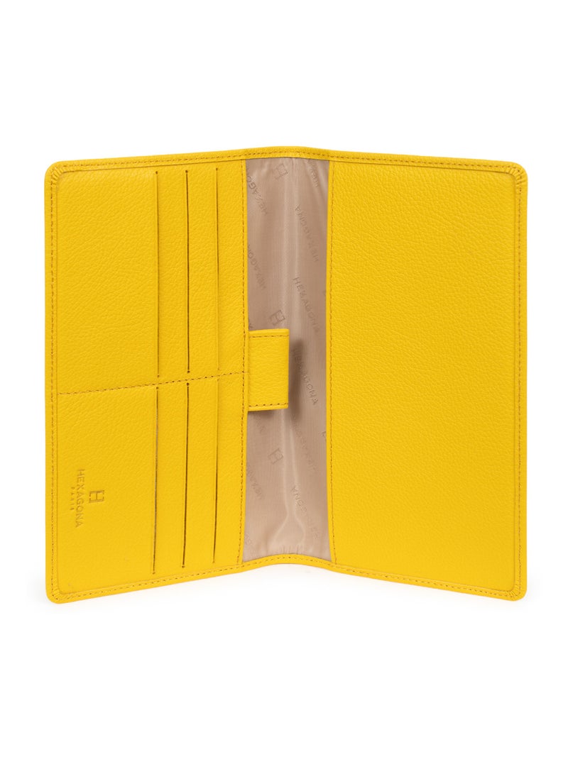 Portechéquier  1 volet  Cuir CONFORT Jaune - Kiabi