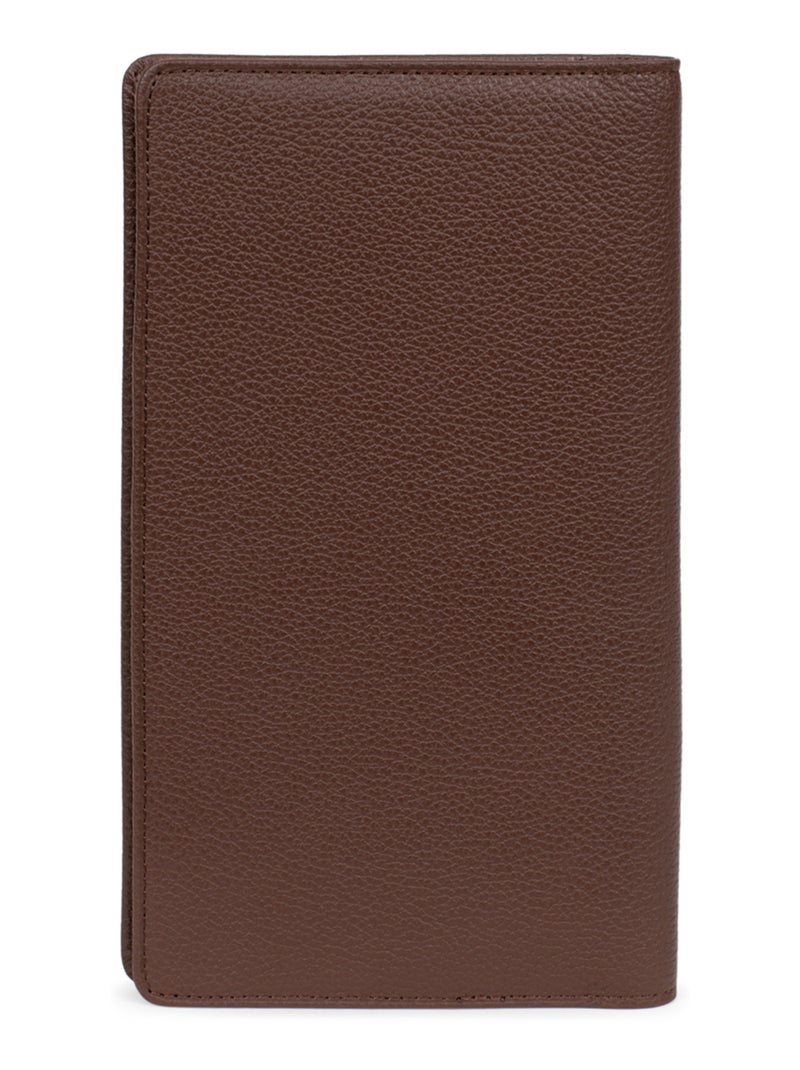 Portechéquier  1 volet  Cuir CONFORT Marron chocolat - Kiabi