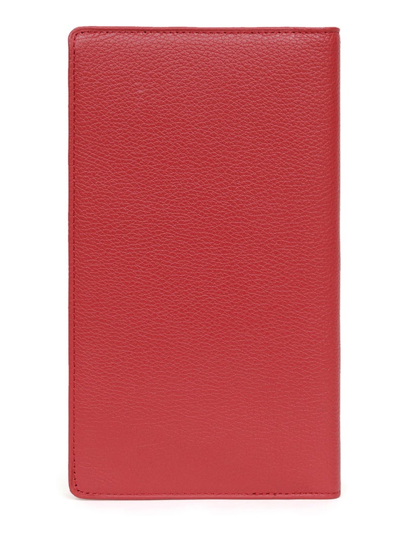 Portechéquier  1 volet  Cuir CONFORT Rouge foncé - Kiabi