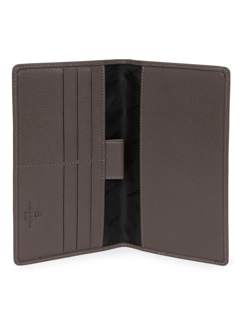 Portechéquier  1 volet  Cuir CONFORT Taupe - Kiabi
