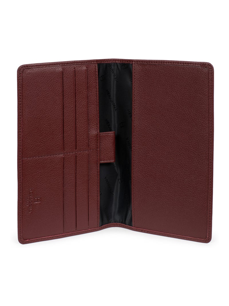 Portechéquier  1 volet  Cuir CONFORT Violet prune - Kiabi
