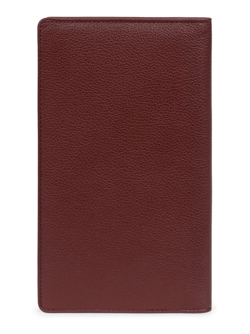 Portechéquier  1 volet  Cuir CONFORT Violet prune - Kiabi