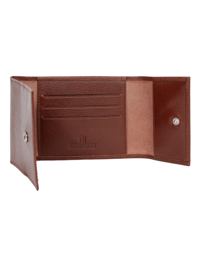 Portechéquier  2 volets  Cuir RÉPUBLIQUE Marron - Kiabi