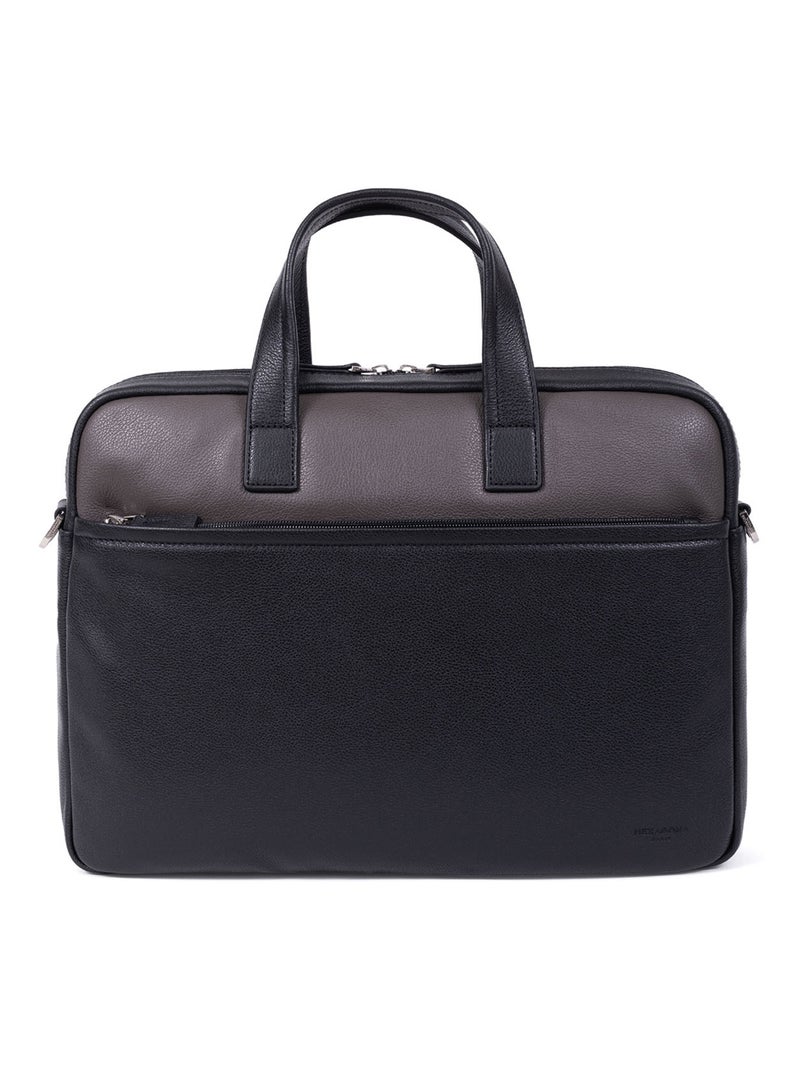 Portedocuments  13" & A4  Cuir DUO Noir Gris - Kiabi