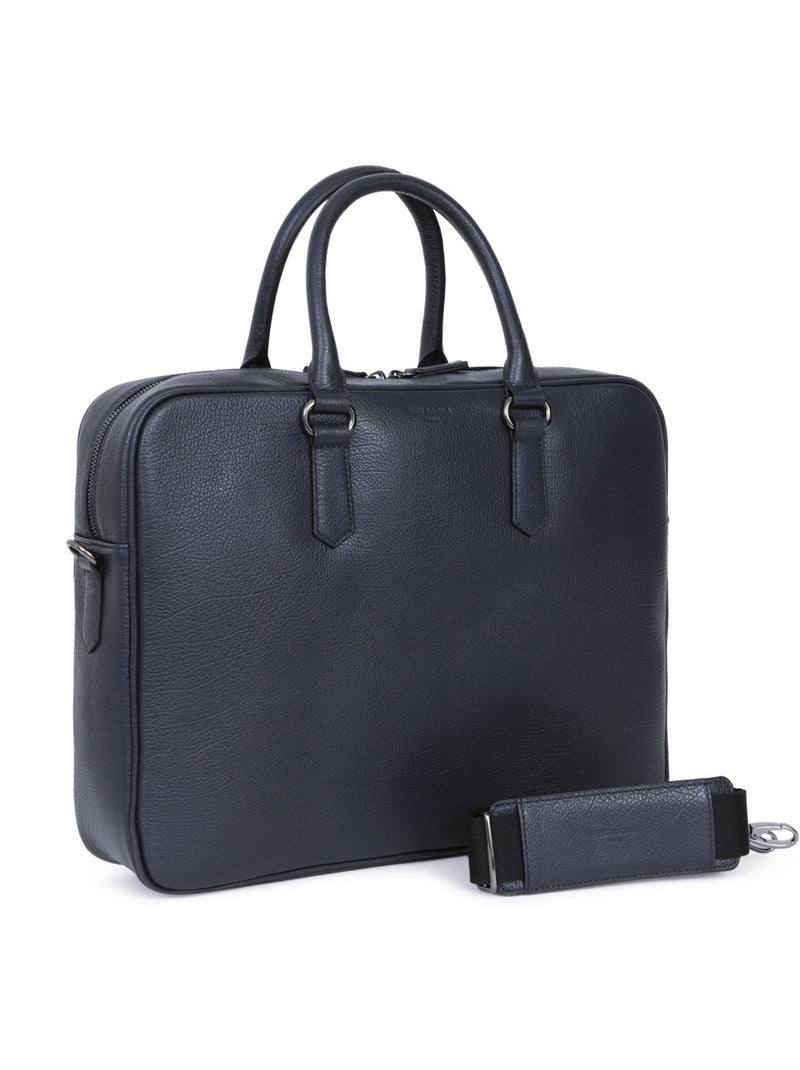 Portedocuments  13" & A4  Cuir ENCORE Bleu marine - Kiabi