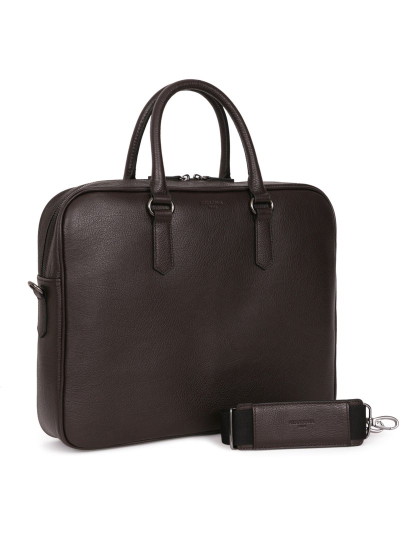 Portedocuments  13" & A4  Cuir ENCORE Marron foncé - Kiabi