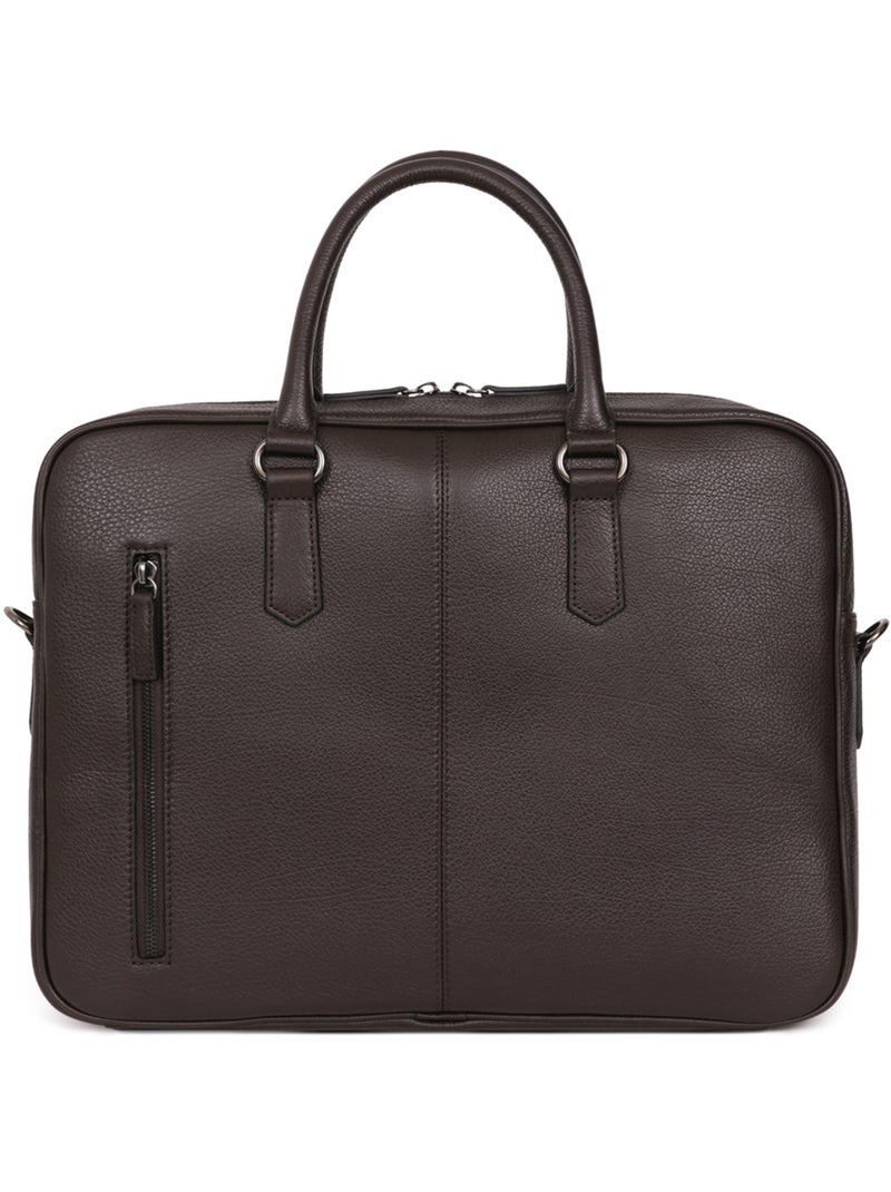 Portedocuments  13" & A4  Cuir ENCORE Marron foncé - Kiabi