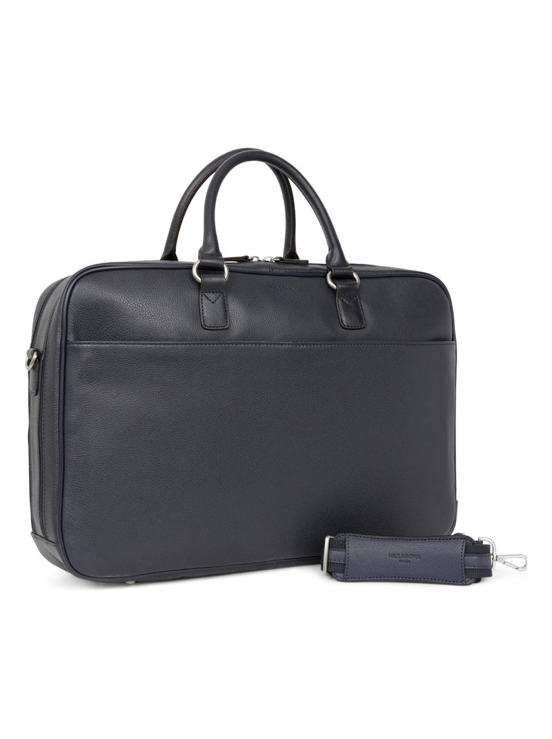 Portedocuments  15" & A4  Cuir CONFORT BUSINESS Bleu marine - Kiabi