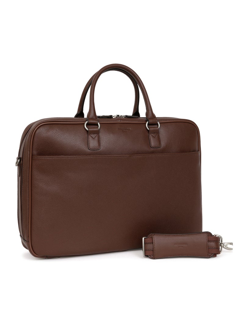 Portedocuments  15" & a4  cuir confort business hexagona Marron chocolat - Kiabi