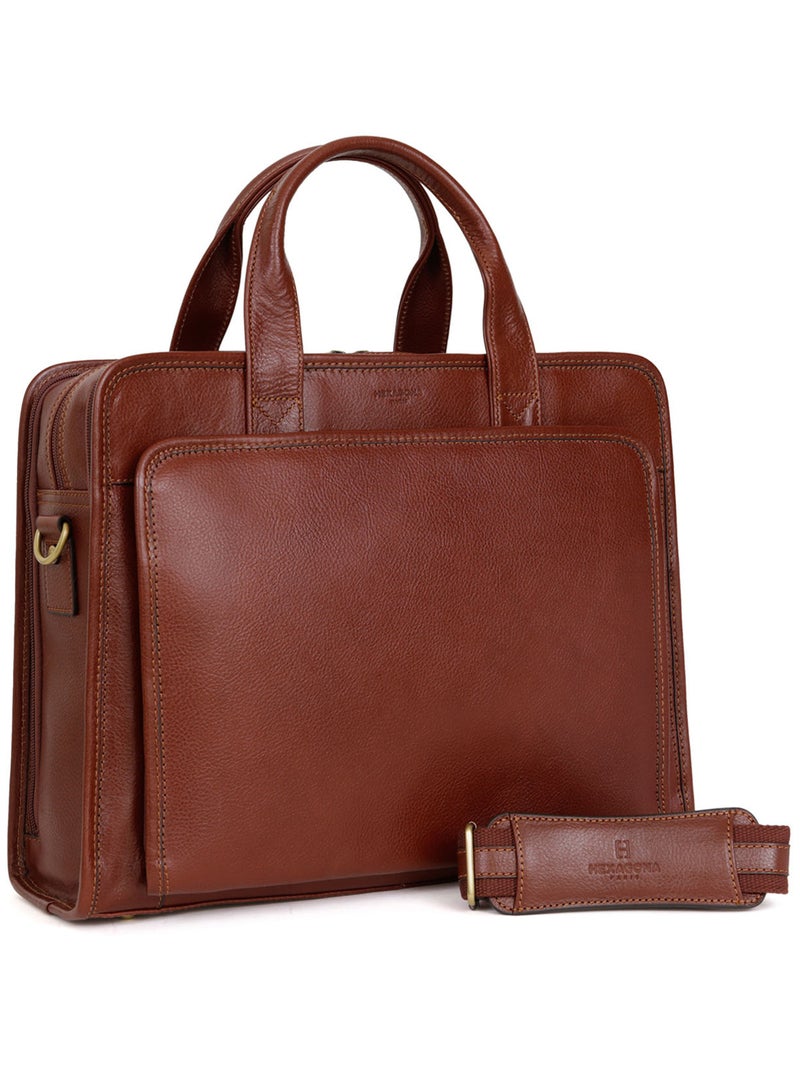 Portedocuments  15" & A4  Cuir RÉPUBLIQUE Marron - Kiabi