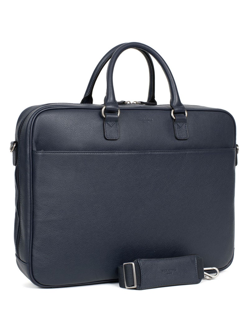 Portedocuments  17"& A4  Cuir CONFORT BUSINESS Bleu marine - Kiabi